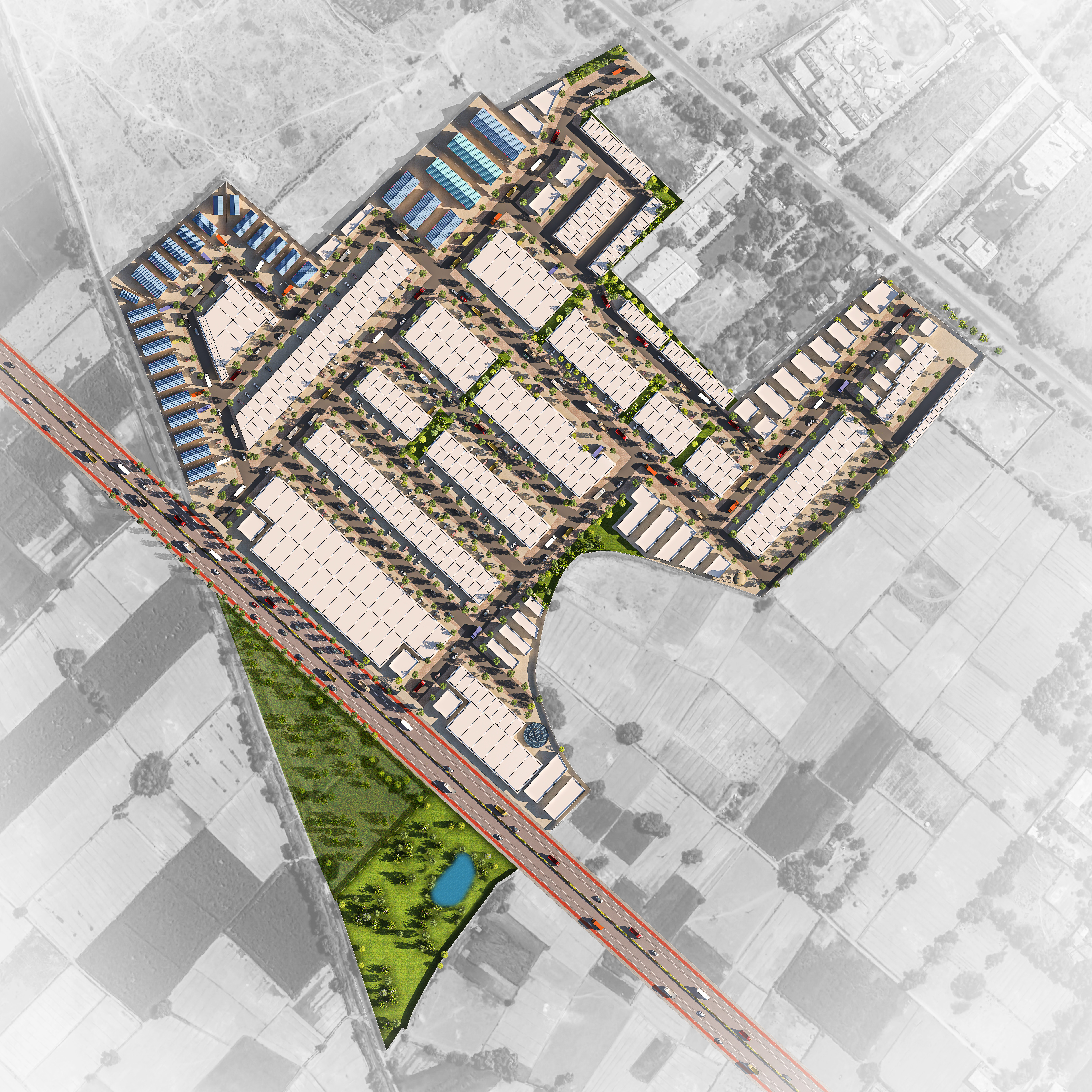 Transport Nagar Aerial View